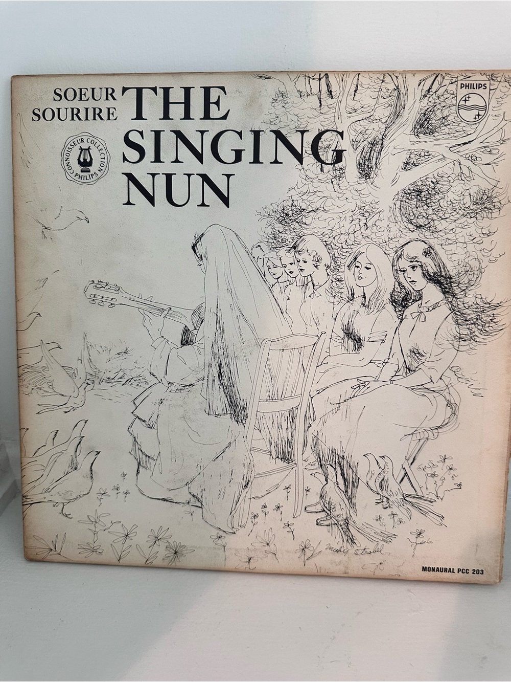 Philips Cream & Black Illustrated Album Cover - The Singing Nun
